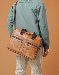 HKM-220819 Waterproof PU Leather Laptop Bag for Business Men with Stylish Design