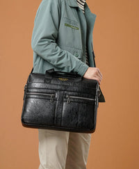 HKM-220819 Waterproof PU Leather Laptop Bag for Business Men with Stylish Design