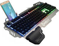 HKM-220947 Illuminated Metal Mechanical Gaming Keyboard with Wired Connectivity