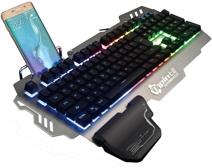 HKM-220947 Illuminated Metal Mechanical Gaming Keyboard with Wired Connectivity