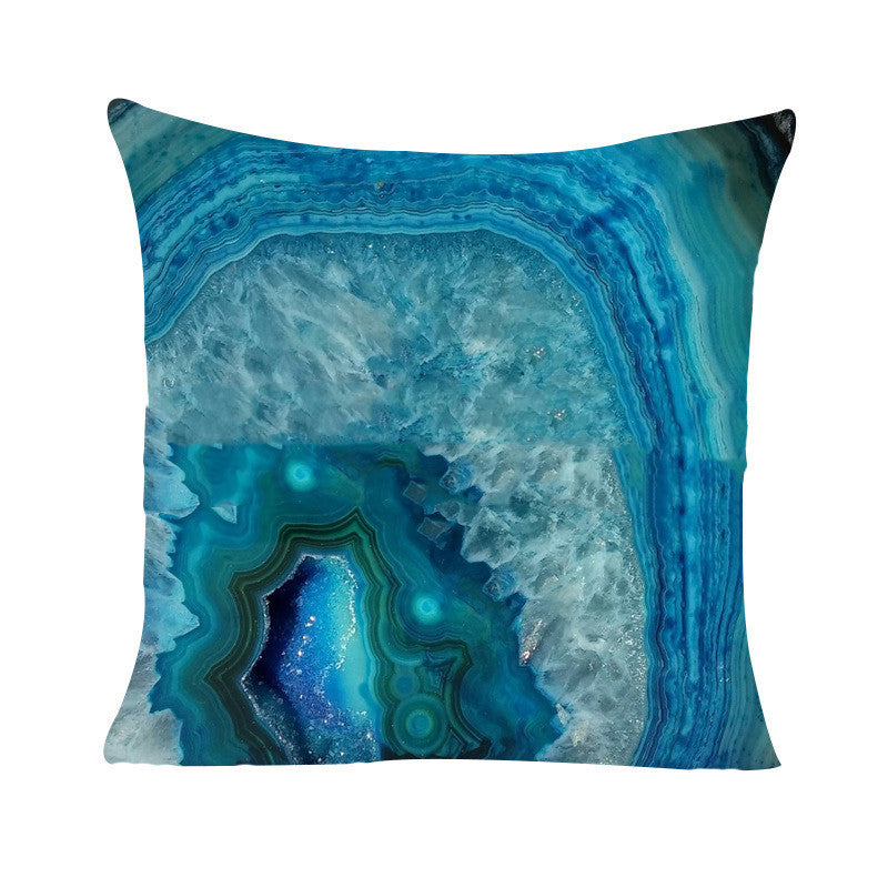 HKM-220947 Marbled Geometric Peach Skin Pillowcase in Various Colors and Sizes