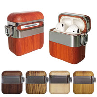 HKM-221011 Wooden Wireless Bluetooth Headset Cover Compatible with iPhone Models - Flip Style, Easy to Use, Lightweight, Durable Storage Solution