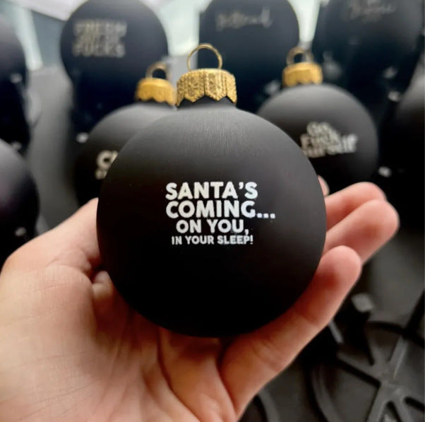 HKM-221075 Funny Black Christmas Ornament - Plastic Decoration, 6cm x 4cm