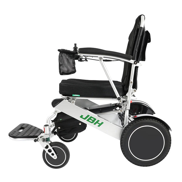 HKM-1274323 Light Folding Electric Wheelchair Dual 250W Motors 24V 12Ah Battery 12.4 Mile Range 353 lb Capacity Aluminum