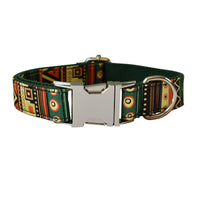 HKM-2211773 Bohemian Green Bottom Bowknot Pet Leash and Collar Set for Dogs, Adjustable Size S-XL