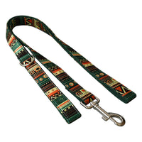HKM-2211773 Bohemian Green Bottom Bowknot Pet Leash and Collar Set for Dogs, Adjustable Size S-XL