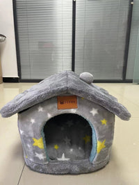 HKM-2212029 Foldable Self-Warming Pet Bed with Durable Bottom - Enclosed Cozy Shelter for Dogs and Cats