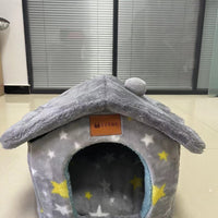 HKM-2212029 Foldable Self-Warming Pet Bed with Durable Bottom - Enclosed Cozy Shelter for Dogs and Cats