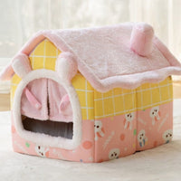 HKM-2212029 Foldable Self-Warming Pet Bed with Durable Bottom - Enclosed Cozy Shelter for Dogs and Cats