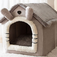 HKM-2212029 Foldable Self-Warming Pet Bed with Durable Bottom - Enclosed Cozy Shelter for Dogs and Cats