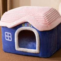 HKM-2212029 Foldable Self-Warming Pet Bed with Durable Bottom - Enclosed Cozy Shelter for Dogs and Cats