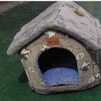 HKM-2212029 Foldable Self-Warming Pet Bed with Durable Bottom - Enclosed Cozy Shelter for Dogs and Cats