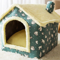 HKM-2212029 Foldable Self-Warming Pet Bed with Durable Bottom - Enclosed Cozy Shelter for Dogs and Cats