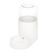 HKM-2212157 Automatic Pet Water Fountain and Feeder for Cats - Meifu Round Design, Food Grade PP, Pure White, 28x16x27cm