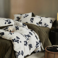 HKM-221267 Light Luxury Bunny Cashmere Floral Four-Piece Bedding Set in Multiple Sizes