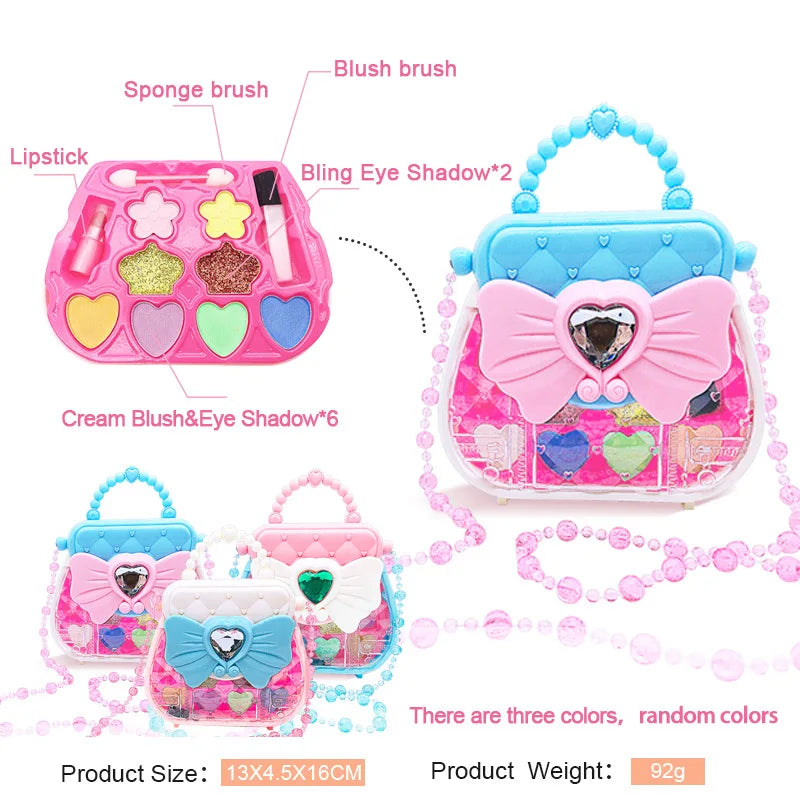 HKM-221267 Portable Kids Makeup Kit with Organic Eyeshadow, Lip Gloss, Nail Polish, and Makeup Bags
