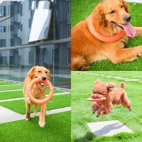 HKM-2212797 Durable EVA Bite Resistant Tension Ring Dog Toy in Orange, Red, Green - Available in 17.5CM and 27.5CM