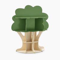 HKM-221395 Wooden Tree Bookshelf for Kids - Corner Ladder Display Stand for Books and Toys