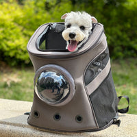 HKM-2214205 Portable Backpack Carrier for Medium-Sized Dogs - Genuine Leather, 38 x 29 x 45 cm