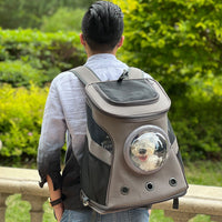 HKM-2214205 Portable Backpack Carrier for Medium-Sized Dogs - Genuine Leather, 38 x 29 x 45 cm