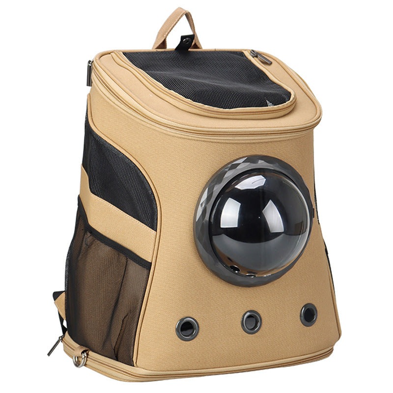 HKM-2214205 Portable Backpack Carrier for Medium-Sized Dogs - Genuine Leather, 38 x 29 x 45 cm