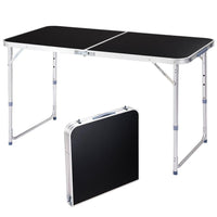HKM-221459 4ft Outdoor Folding Table - Aluminum Alloy Rectangular with 50kg Capacity