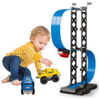 HKM-221523 Magnetic Inertia Racing Car Track Set for Kids - DIY Assembly Slot Toy with Roller Coaster Design