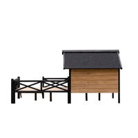 HKM-2215613 Outdoor Large Cabin Style Wooden Kennel with Porch for Dogs