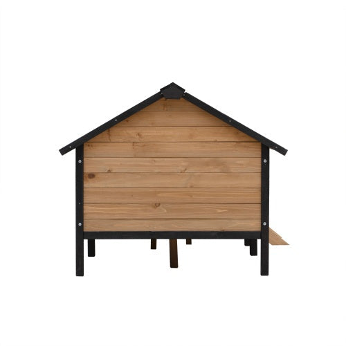 HKM-2215613 Outdoor Large Cabin Style Wooden Kennel with Porch for Dogs