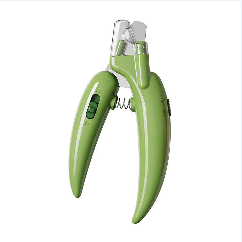 HKM-2215741 LED Pet Nail Clippers for Cats and Dogs - Durable Metal with Safety Light - Green, Red, Yellow