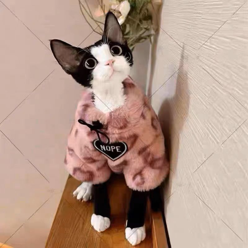 HKM-2216381 Thermal Fleece Sweater for Puppies in Pink Leopard Print