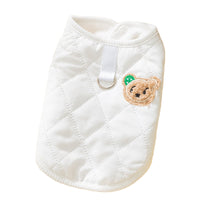 HKM-2216509 Quilted Dog Vest with Bear Patch - Cozy Warm Padded Gilet for Small Dogs