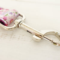HKM-2217533 Purple Floral Dog Leash Made with Soft Cloth and Ribbon