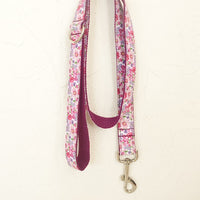 HKM-2217533 Purple Floral Dog Leash Made with Soft Cloth and Ribbon