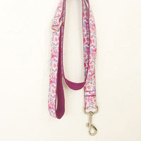 HKM-2217533 Purple Floral Dog Leash Made with Soft Cloth and Ribbon