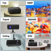 HKM-221779 Android 9.0 4K Home Theater Multimedia Projector with 2.4G and 5G WiFi
