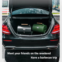 HKM-221779 Portable Smokeless Charcoal Barbecue Grill - Black and Green, Easy to Assemble, Ideal for Outdoor Camping, 4-5 People