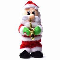 HKM-221843 Dancing Santa Claus Doll - Soft Plush Toy with Music for Christmas Home Decoration