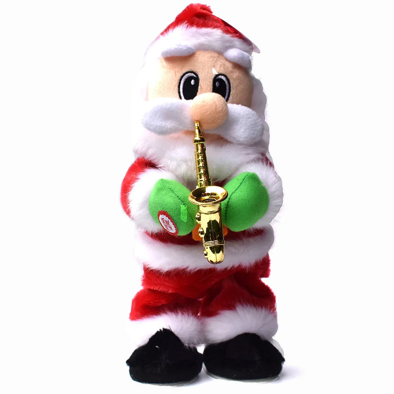 HKM-221843 Dancing Santa Claus Doll - Soft Plush Toy with Music for Christmas Home Decoration
