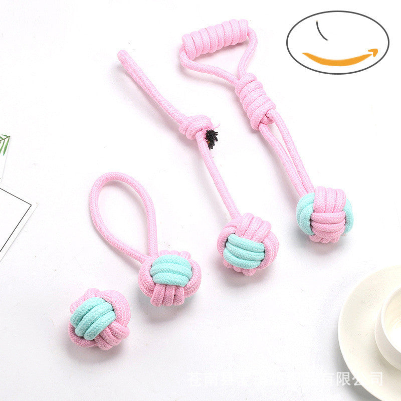 HKM-2218557 Cotton Rope Pet Toy Set for Dogs and Cats - Bite-Resistant Molar Cleaning Toys