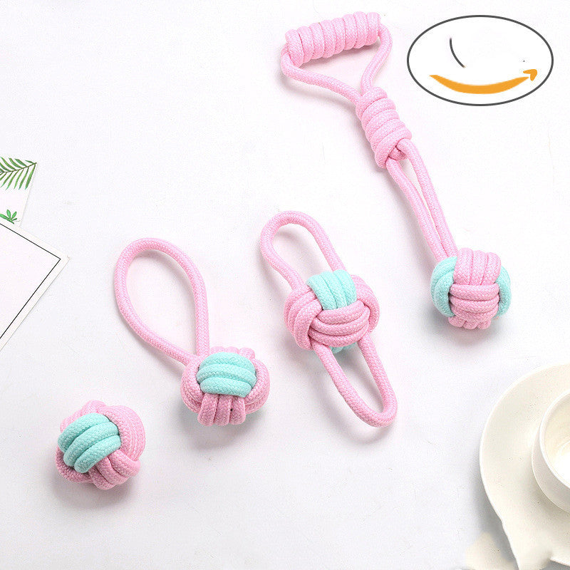 HKM-2218557 Cotton Rope Pet Toy Set for Dogs and Cats - Bite-Resistant Molar Cleaning Toys