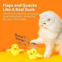 HKM-2219197 Interactive Electric Flapping Duck Cat Toy with Rechargeable Vibrating Sound, Washable Plush, and Catnip for Engaging Playtime