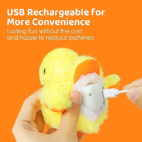 HKM-2219197 Interactive Electric Flapping Duck Cat Toy with Rechargeable Vibrating Sound, Washable Plush, and Catnip for Engaging Playtime