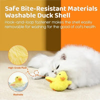 HKM-2219197 Interactive Electric Flapping Duck Cat Toy with Rechargeable Vibrating Sound, Washable Plush, and Catnip for Engaging Playtime