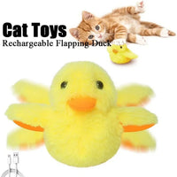 HKM-2219197 Interactive Electric Flapping Duck Cat Toy with Rechargeable Vibrating Sound, Washable Plush, and Catnip for Engaging Playtime