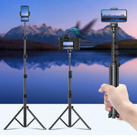HKM-221971 Adjustable Tripod Selfie Stick for iPhone - Aluminum Alloy, 5 Sections, 45cm Shrink Height