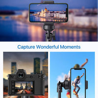 HKM-221971 Adjustable Tripod Selfie Stick for iPhone - Aluminum Alloy, 5 Sections, 45cm Shrink Height