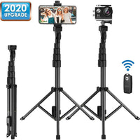 HKM-221971 Adjustable Tripod Selfie Stick for iPhone - Aluminum Alloy, 5 Sections, 45cm Shrink Height