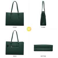 HKM-221971 Crocodile Pattern Laptop Tote Bag Set – Large Capacity Office Shoulder Handbags for Women (15.6 inches)