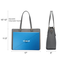HKM-221971 Crocodile Pattern Laptop Tote Bag Set – Large Capacity Office Shoulder Handbags for Women (15.6 inches)